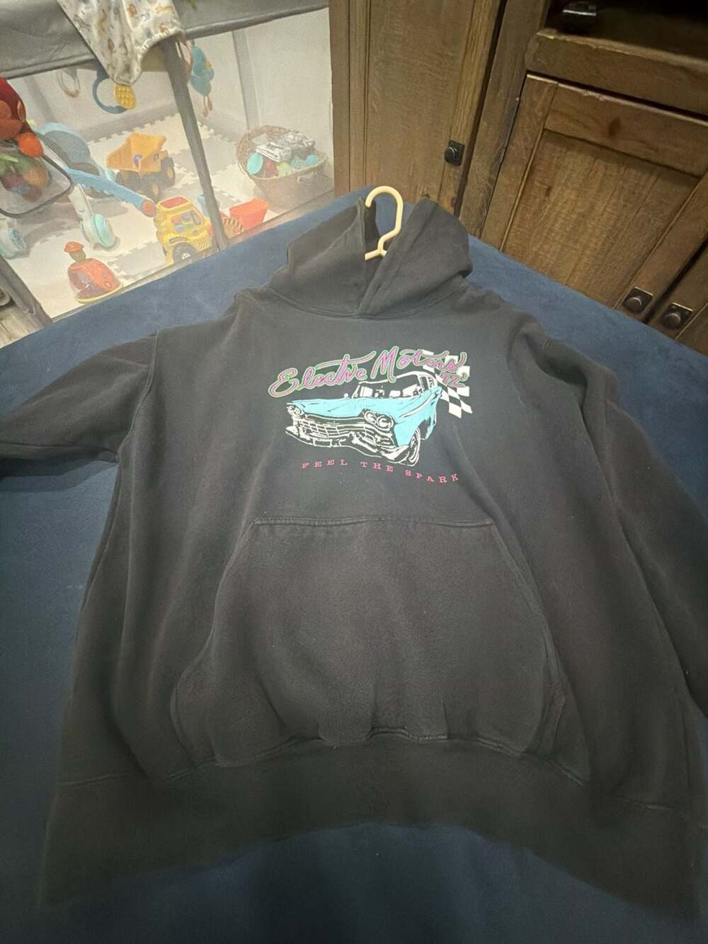 Brandy Melville John Galt Electric Motors 72' Feel the Spark Black Hoodie